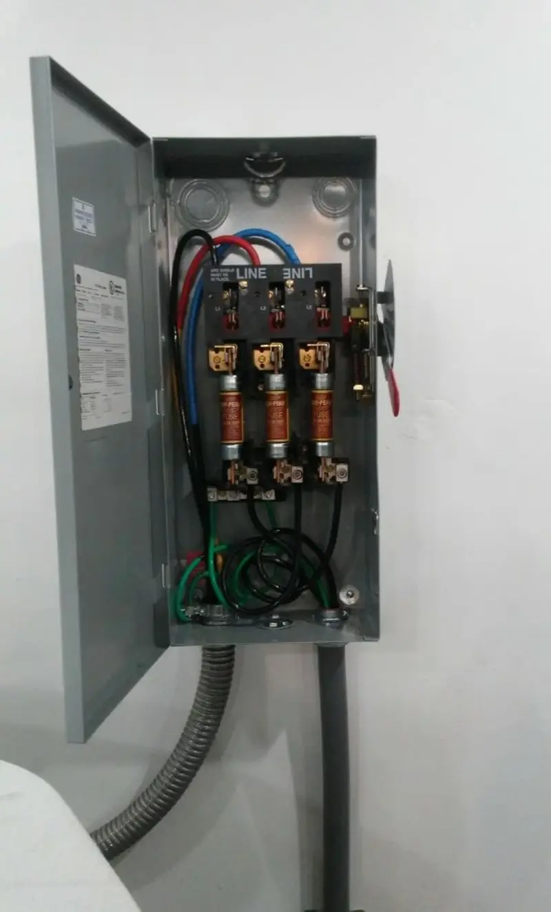 Three-phase disconnect switch installed for Electrical Wiring & Rewiring in Chamblee